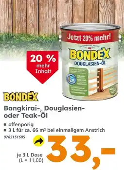 Globus Baumarkt Bondex bangkirai-, douglasien- oder teak-öl Angebot