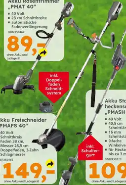 Globus Baumarkt Primaster akku rasentrimmer pmat 40 Angebot