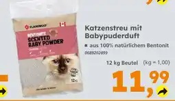 Globus Baumarkt Flamingo katzenstreu mit babypuderduft Angebot
