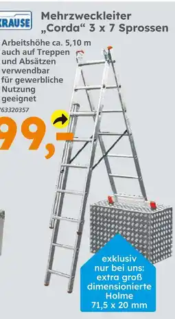 Globus Baumarkt Krause mehrzweckleiter 'corda' 3 x 7 sprossen Angebot