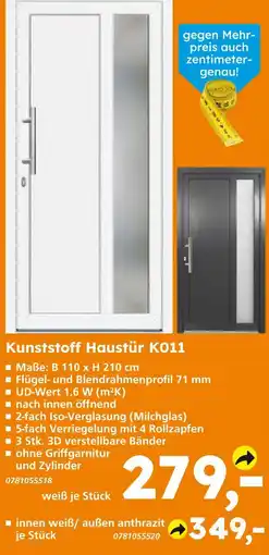 Globus Baumarkt Kunststoff haustür k011 weiß Angebot