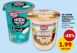 PENNY Dr. oetker high protein pudding oder milchreis Angebot