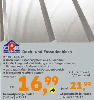 Globus Baumarkt Sarei dach- und fassadenblech Angebot