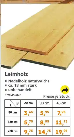 Globus Baumarkt Leimholz Angebot