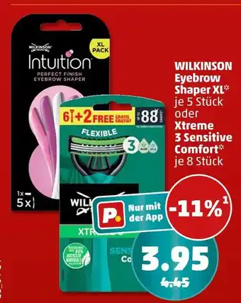 PENNY Wilkinson eyebrow shaper xl oder xtreme 3 sensitive comfort Angebot