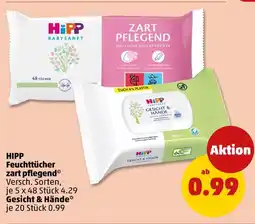 PENNY Hipp feuchttücher zart pflegend oder gesicht & hände Angebot