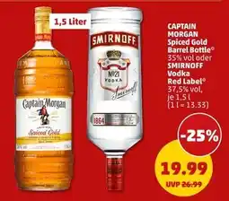 PENNY Captain morgan oder smirnoff spiced gold barrel bottle oder vodka red label Angebot