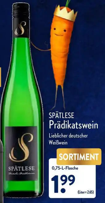 Aldi Nord Spätlese Prädikatswein 0,75L Angebot