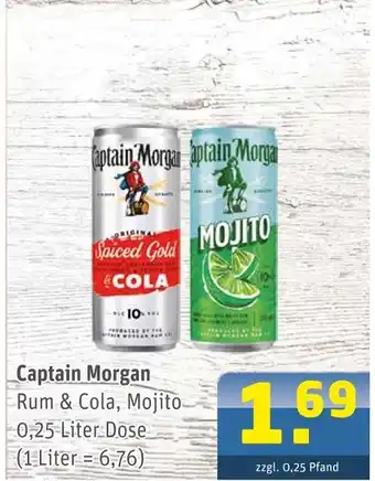 Getränke Arena Captain morgan rum & cola Angebot