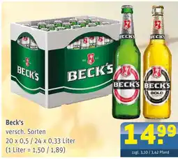 Getränke Arena Beck's Angebot