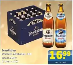 Getränke Arena Benediktiner weißbier, alkoholfrei, hell Angebot