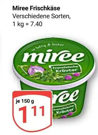 Globus Miree frischkäse Angebot