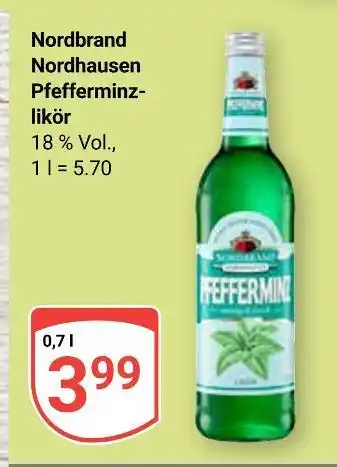 Globus Nordbrand nordhausen pfefferminzlikör Angebot