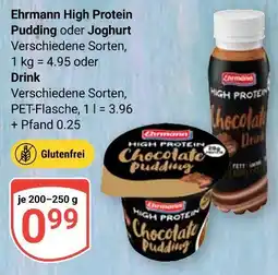 Globus Ehrmann high protein pudding Angebot