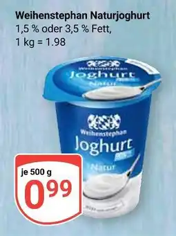Globus Weihenstephan naturjoghurt 1,5 % fett Angebot