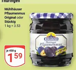 Globus Mühlhäuser pflaumenmus original Angebot