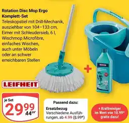 Globus Leifheit rotation disc mop ergo komplett-set Angebot