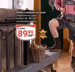 Globus Herren-lederhose mit gürtel Angebot