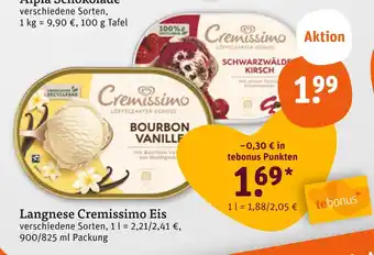 tegut Langnese cremissimo bourbon vanille eis Angebot