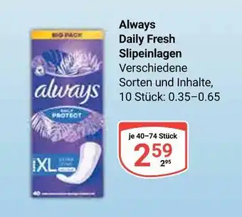 Globus Always daily fresh slipeinlagen Angebot