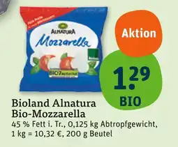 tegut Alnatura bioland bio-mozzarella Angebot