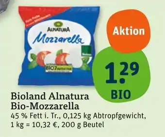 tegut Alnatura bioland bio-mozzarella Angebot