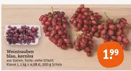 tegut Weintrauben blau, kernlos Angebot