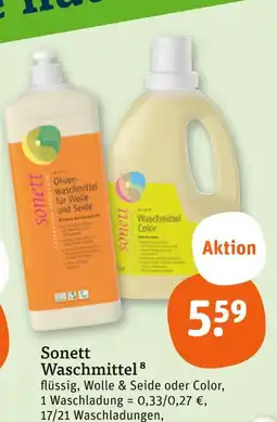 tegut Sonett oliven-waschmittel für wolle und seide Angebot
