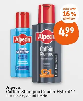 tegut Alpecin coffein shampoo c1 Angebot