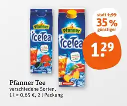 tegut Pfanner ice tea pfirsich Angebot