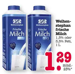 E-Center Weihenstephan frische milch 1,5% fett Angebot