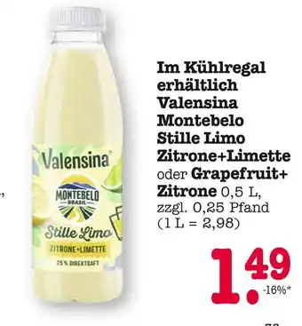 E-Center Valensina montebelo stille limo zitrone+limette Angebot
