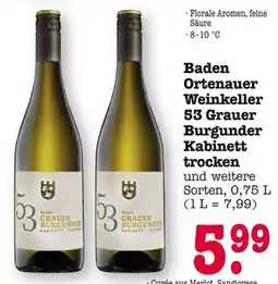 E-Center Baden ortenauer weinkeller 53 grauer burgunder kabinett trocken Angebot