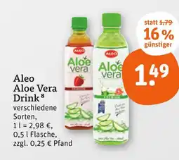 tegut Aleo aloe vera drink strawberry Angebot