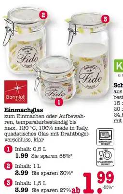 E-Center Bormioli rocco einmachglas 0,5 l Angebot