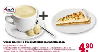 E-Center 1tasse kaffee + 1 stück aprikosen rahmkuchen Angebot