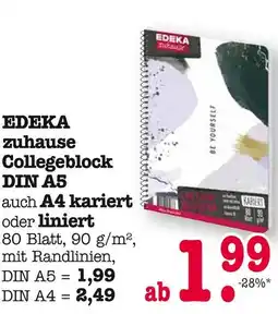 E-Center Edeka zuhause collegeblock din a5 Angebot