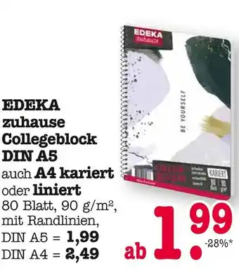 E-Center Edeka zuhause collegeblock din a5 Angebot