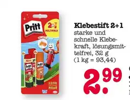 E-Center Pritt klebestift 2+1 Angebot