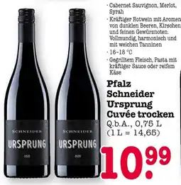 E-Center Schneider pfalz schneider ursprung cuvée trocken Angebot
