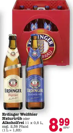 E-Center Erdinger weißbier naturtrüb Angebot