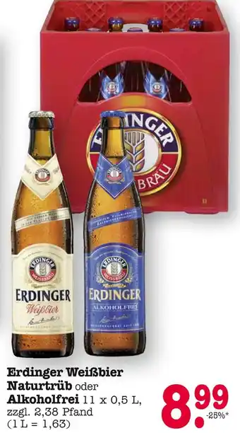 E-Center Erdinger weißbier naturtrüb Angebot