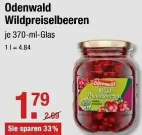 V Markt Odenwald Wildpreiselbeeren je 370-ml-Glas Angebot