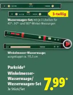 Lidl Parkside Winkelmesser-Wasserwaage/Wasserwaagen-Set Angebot