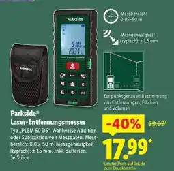 Lidl PARKSIDE Laser-Entfernungsmesser Angebot