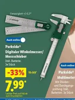 Lidl Parkside Digitaler Winkelmesser/Messschieber Angebot