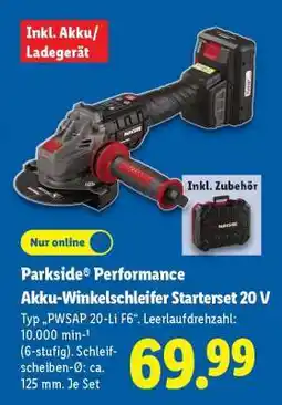 Lidl Parkside Performance Akku-Winkelschleifer Starterset 20 V Angebot