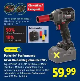 Lidl Parkside Performance Akku-Drehschlagschrauber 20 V Angebot