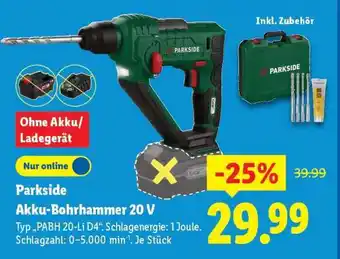 Lidl Parkside Akku-Bohrhammer 20 V Angebot
