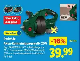 Lidl PARKSIDE Akku-Rohrreinigungswelle 20 V Angebot